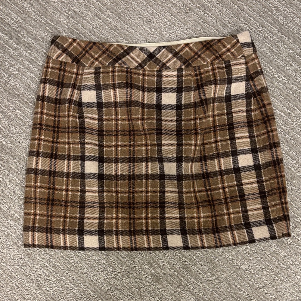 VICI Plaid Brown Tan Skirt ✨ Like New